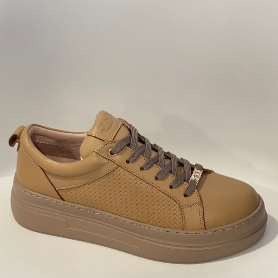 Safe Step 23802 Γυναικεία Δερμάτινα Ανατομικά Sneakers Λαδί